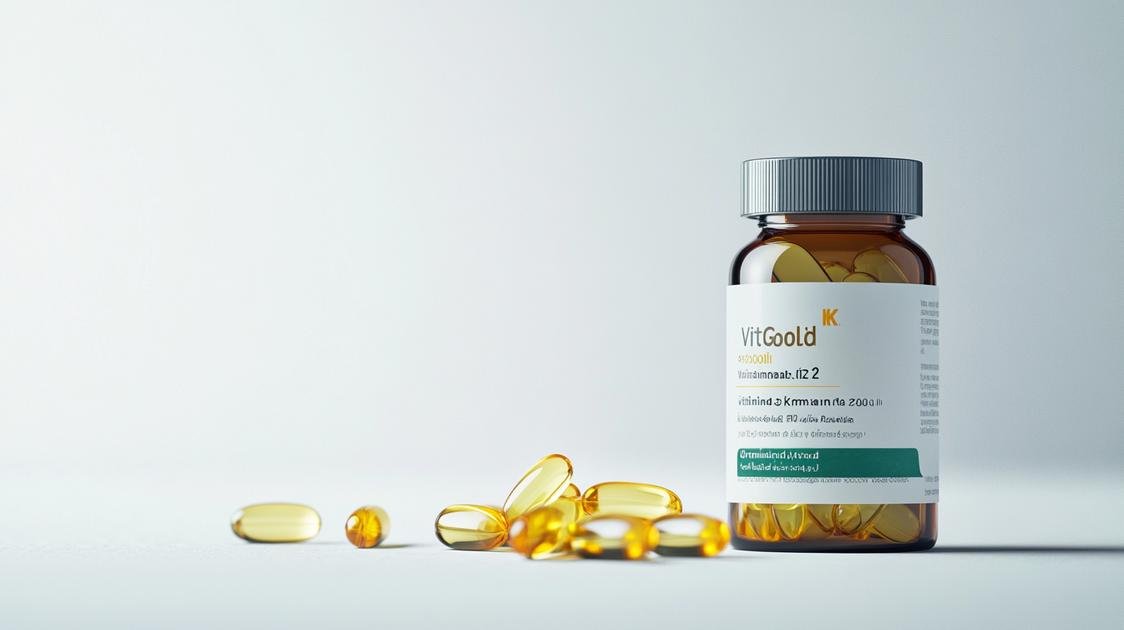 Vitamina K2 60mcg + D3 2000ui Vitgold 60 cápsulas