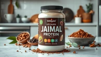 JHAMAL Suplemento Alimentar de Proteína em Pó - Sabor Chocolate - Saudável e Rico em Proteínas - Vegano, Sem Glúten