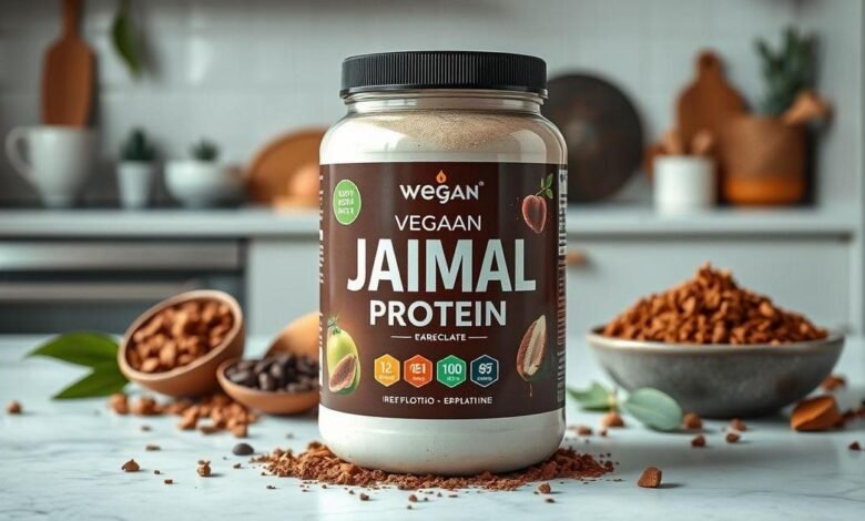 JHAMAL Suplemento Alimentar de Proteína em Pó - Sabor Chocolate - Saudável e Rico em Proteínas - Vegano, Sem Glúten