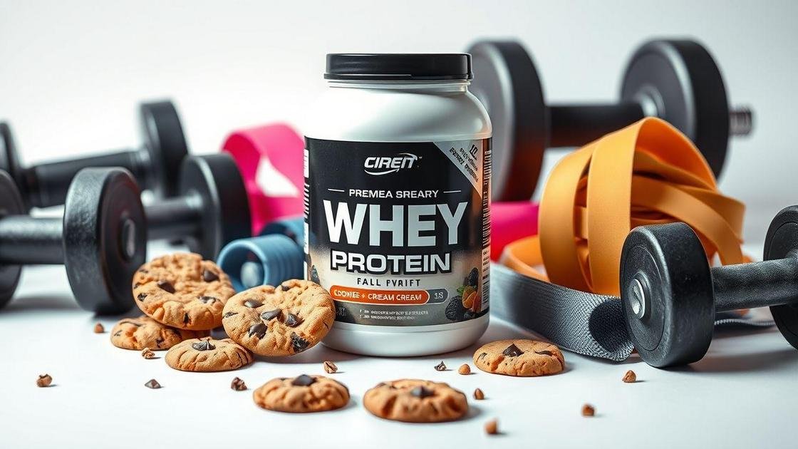 Whey Protein Concentrado Cookies Pote 900g – Contribui para o Ganho Muscular Hipertrofia